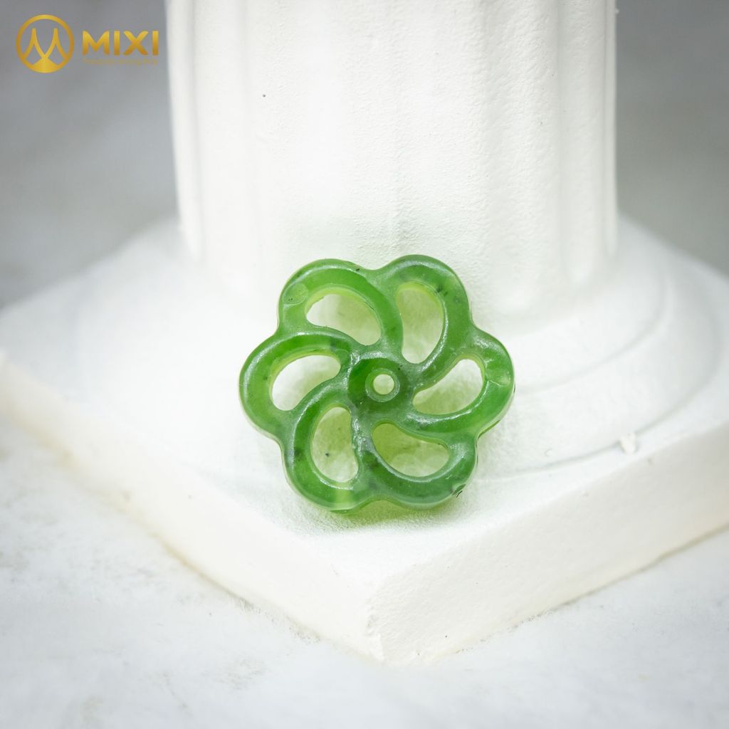 Mặt Đá Ngọc Bích Nephrite Hoa Mai
