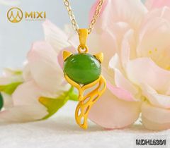 Mặt Dây Chuyền Hồ Ly Ngọc Bích Nephirte Mạ Vàng