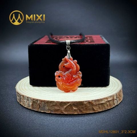 Mặt Dây Cửu Vĩ Hồ Ly Mã Não Đỏ