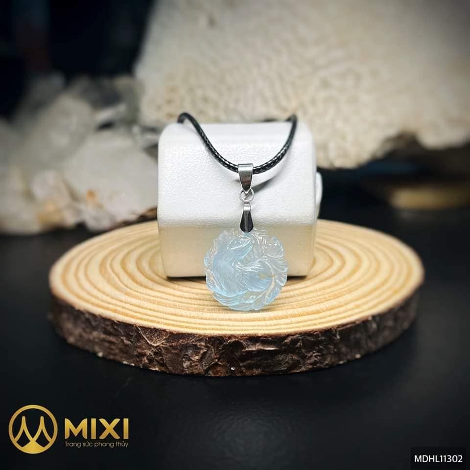 Mặt Dây Cửu Vĩ Thiên Hồ Aquamarine 2A