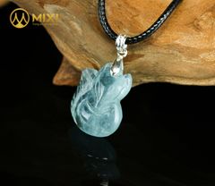 Mặt Dây Hồ Ly Aquamarine Đậm