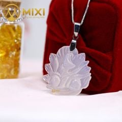 Mặt Dây Hồ Ly Mã Não Trắng Chúa