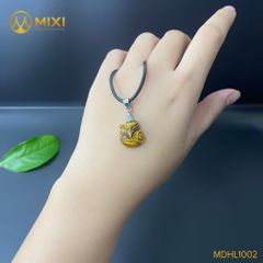Mặt Dây Hồ Ly Mắt Hổ Nâu 2A Ôm Hoa