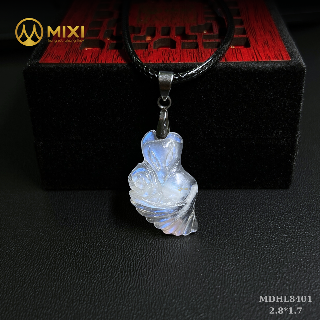 Mặt Dây Hồ Ly Mặt Trăng 2A Ôm Hoa