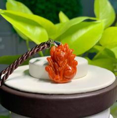 Mặt Dây Hồ Ly Ngọc Huyết Đỏ 2A Chúa