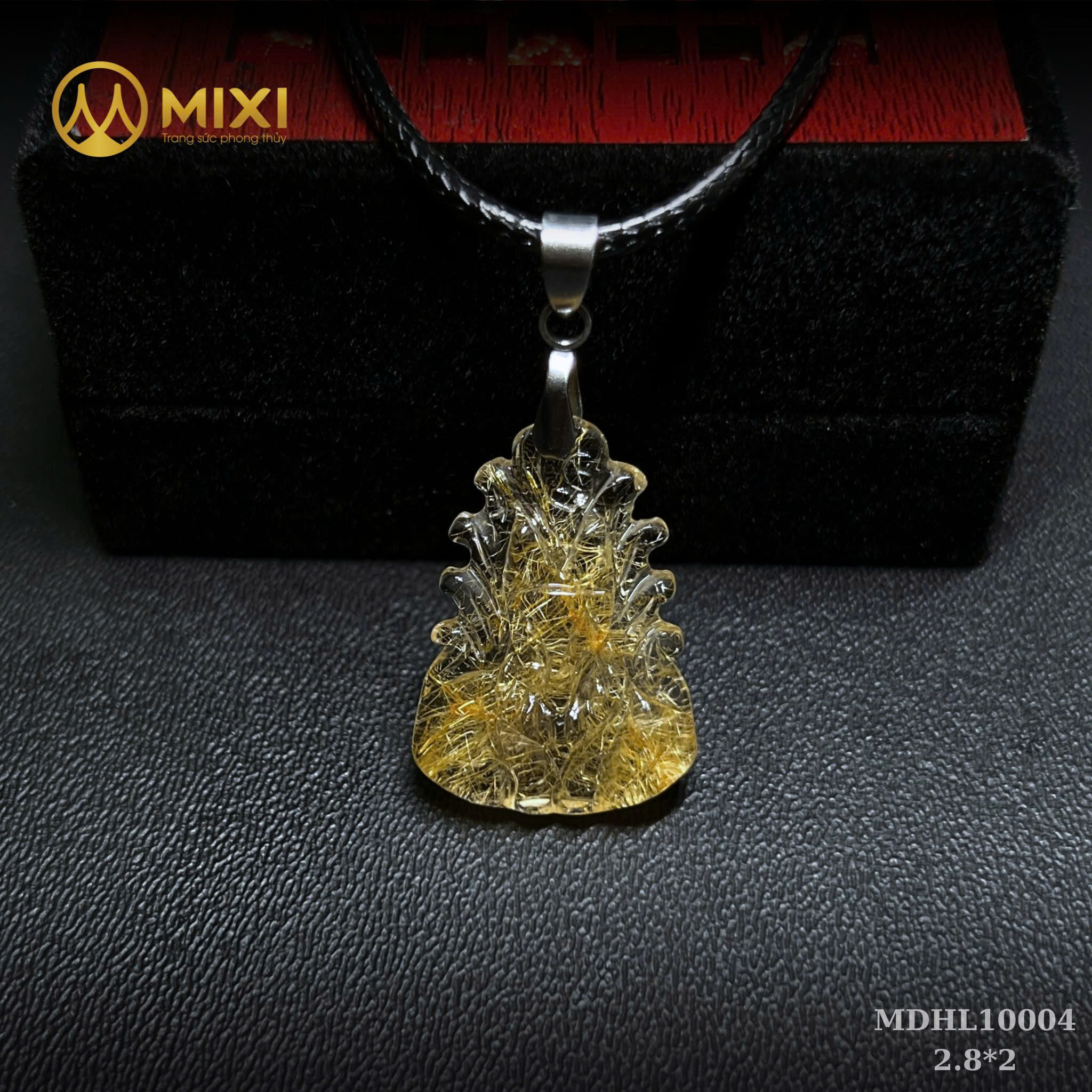 Mặt Dây Hồ Ly Thạch Anh Tóc Vàng 2A Chúa