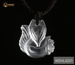 Mặt Dây Hồ Ly Thạch Anh Trắng 2A Ôm Hoa