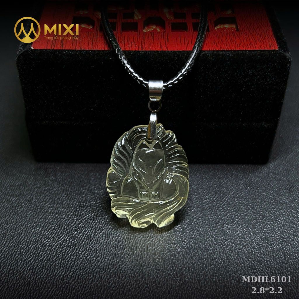 Mặt Dây Hồ Ly Thạch Anh Vàng 2A Chúa
