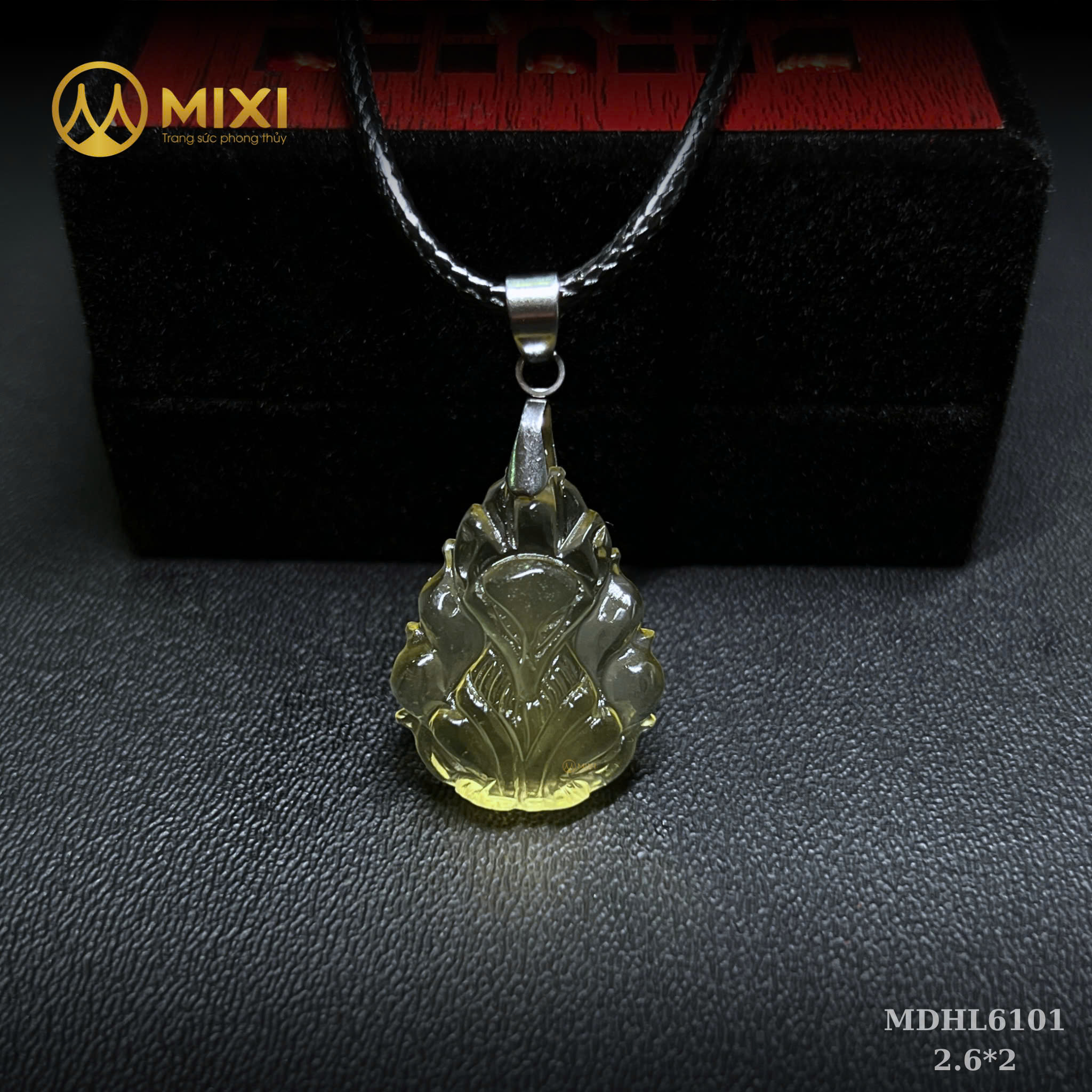 Mặt Dây Hồ Ly Thạch Anh Vàng 2A Chúa