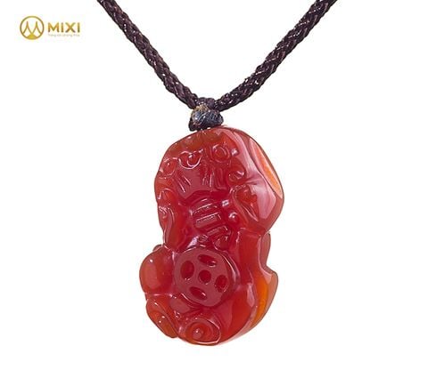 Mặt Dây Tỳ Hưu Mã Não Đỏ 1A