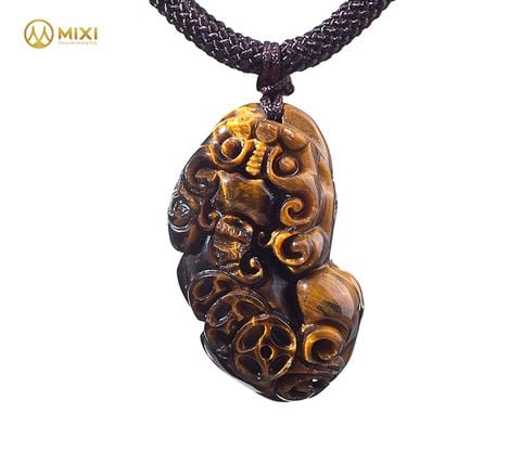 Mặt Dây Tỳ Hưu Mắt Hổ Nâu 1A