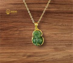 Mặt Dây Tỳ Hưu Ngọc Bích Nephrite Bọc  Vàng