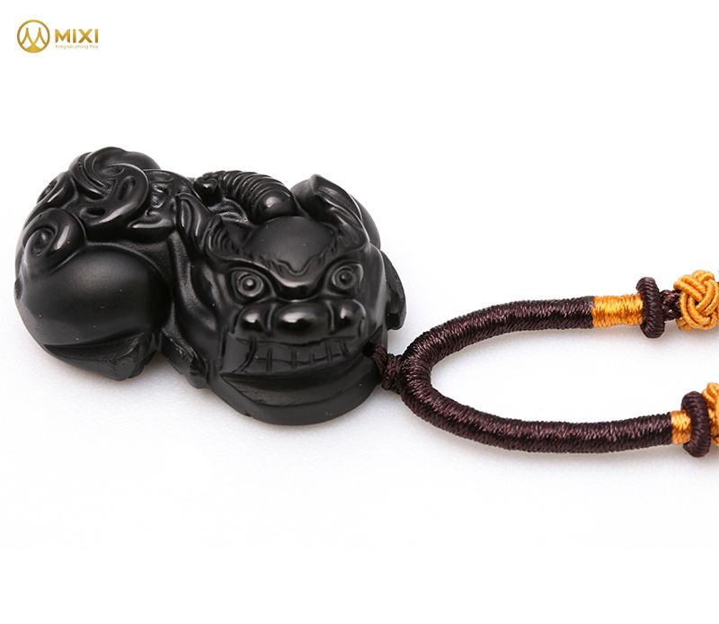 Mặt Dây Tỳ Hưu Núi Lửa Obsidian 1A