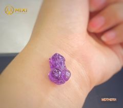 Mặt Dây Tỳ Hưu Thạch Anh Tím 2A