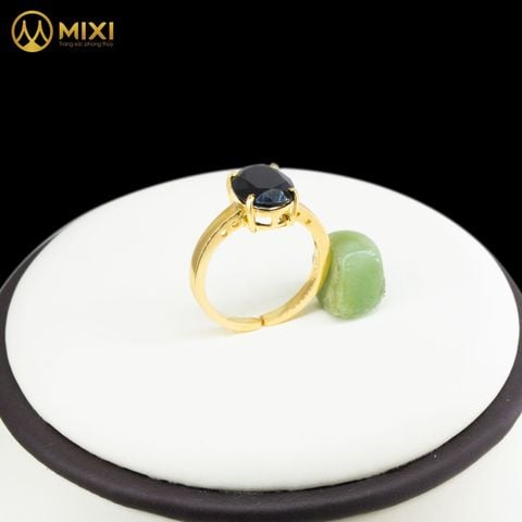 Nhẫn Nữ Mặt Đá Tektite Giác Oval Vàng 10K