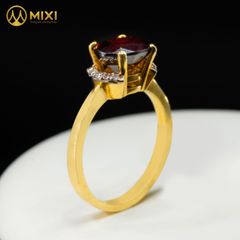 Nhẫn Nữ Mặt Đá Granat Vàng 10K