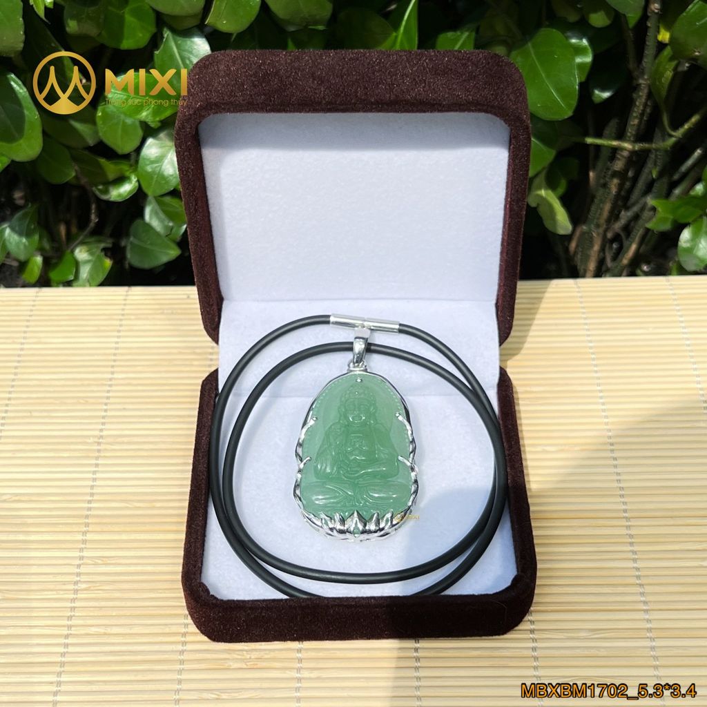 PBM A Di Đà Thạch Anh Xanh Bọc Xi Vàng Trắng