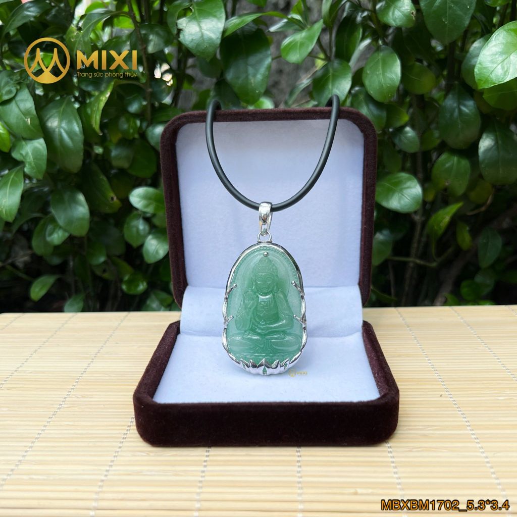 PBM A Di Đà Thạch Anh Xanh Bọc Xi Vàng Trắng
