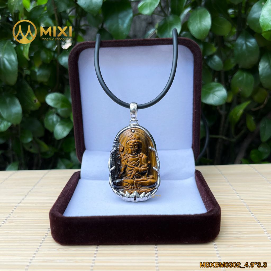 PBM Đại Thế Chí Bồ Tát Mắt Hổ Nâu Bọc Xi Vàng Trắng