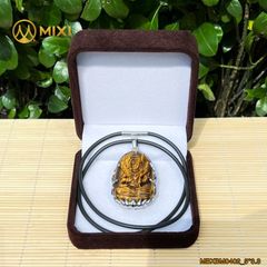 PBM Hư Không Tạng Bồ Tát Mắt Hổ Nâu Bọc Xi Vàng Trắng