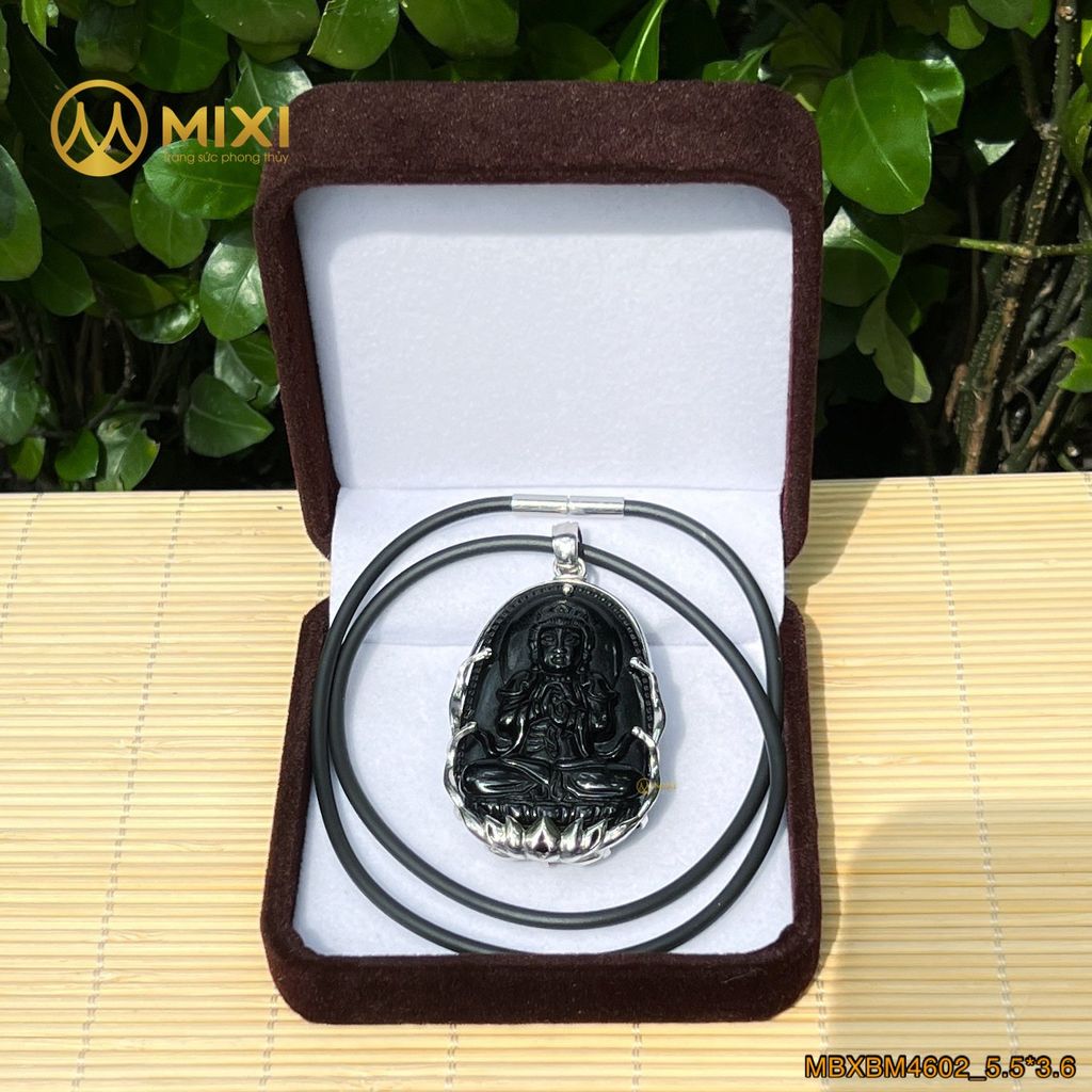 PBM Như Lai Đại Nhật Núi Lửa Obsidian Bọc Xi Vàng Trắng