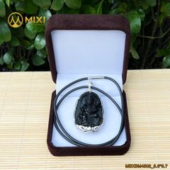 PBM Phổ Hiền Bồ Tát Núi Lửa Obsidian Bọc Xi Vàng Trắng