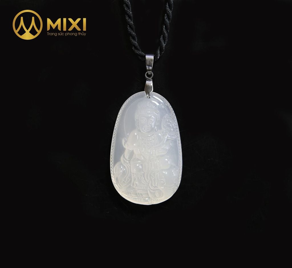 PBM Phổ Hiền Bồ Tát Mã Não Trắng