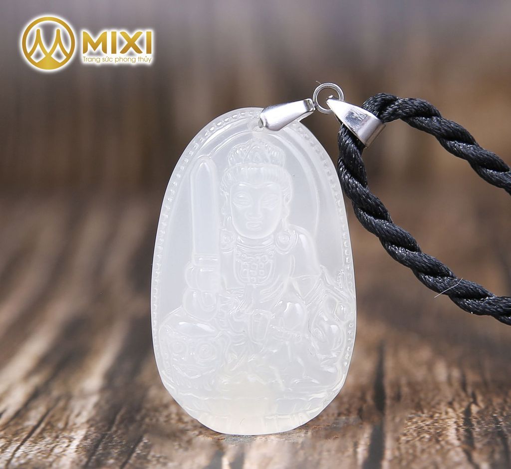 PBM Văn Thù Bồ Tát Mã Não Trắng