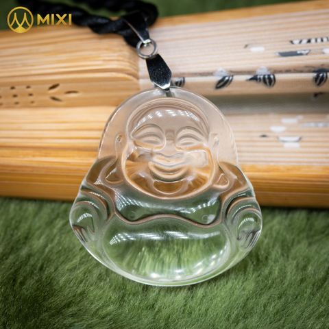 Mặt Dây Phật Di Lặc Thạch Anh Trắng