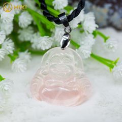 Mặt Dây Phật Di Lặc Thạch Anh Hồng