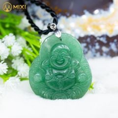 Mặt Dây Phật Di Lặc Thạch Anh Xanh