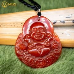Mặt Dây Phật Di Lặc Mã Não Đỏ