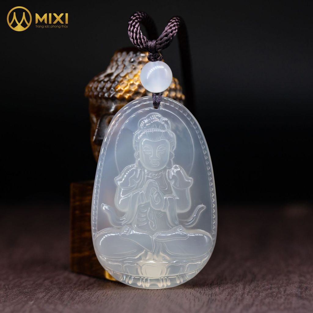 PBM Như Lai Đại Nhật Mã Não Trắng