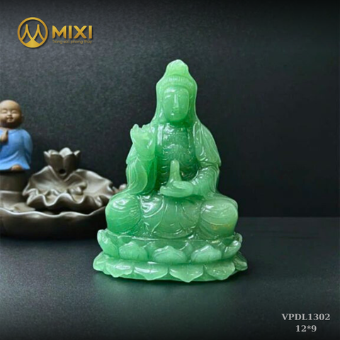 Phật Bà Quan Âm Thạch Anh Xanh Aven