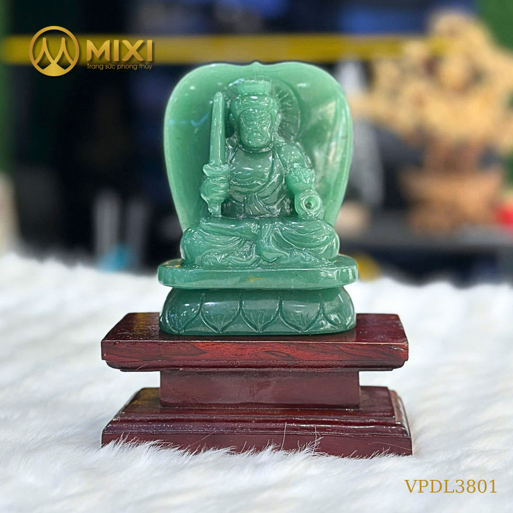 Tượng Phật Bất Động Minh Vương Thạch Anh Xanh