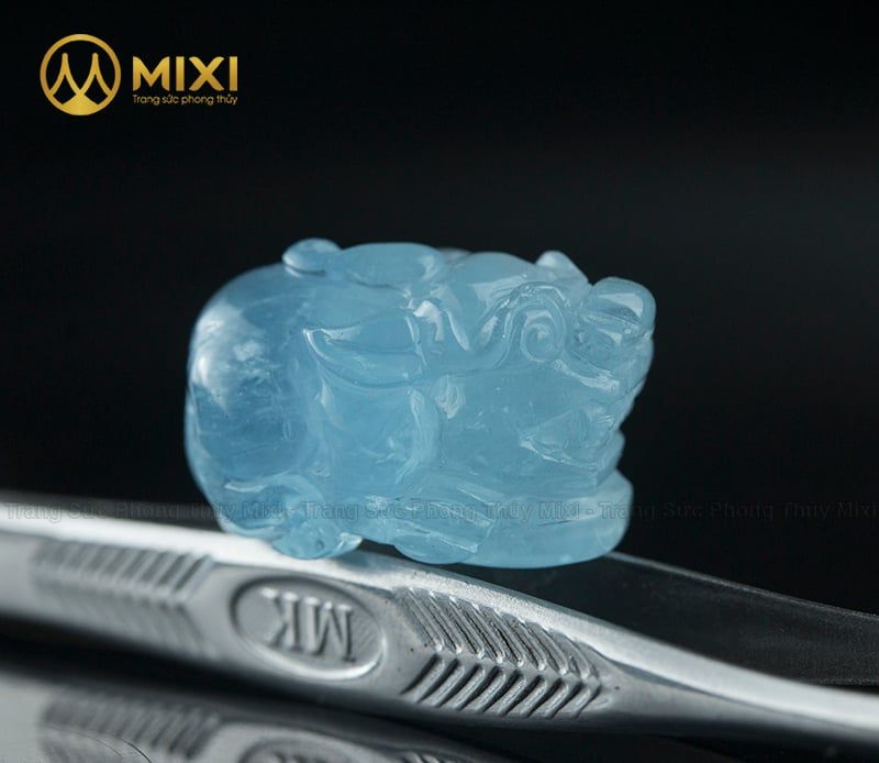 Mặt Dây Tỳ Hưu Aquamarine 2A