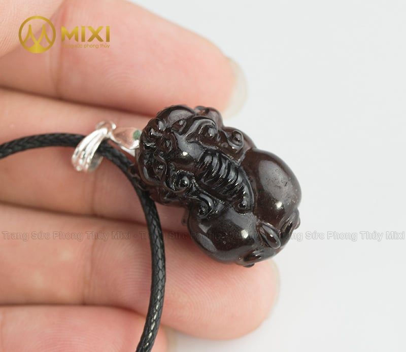Mặt Dây Tỳ Hưu Thạch Anh Đen Khói
