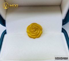 Mặt Dây Hoa Mẫu Đơn Mắt Hổ Vàng Tươi