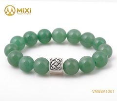 VT Thạch Anh Xanh Aventurine 2A_12 mix Charm Bình An Bạc 999_BBA01