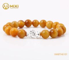 VT Mắt Hổ Vàng Tươi 3A_10 mix Charm Tỳ Hưu Bạc 999_18_BTH04