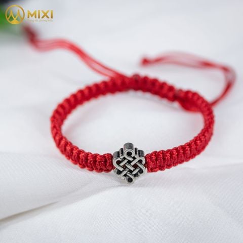Vòng Tay Chỉ Đỏ Mix Charm Bạc Thái Cát Tường