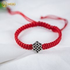 Vòng Tay Chỉ Đỏ Mix Charm Bạc Thái Cát Tường