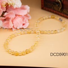 Vòng Cổ Đá Thạch Anh Vàng 2A_8_57 hạt