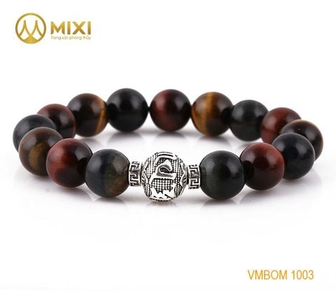 VT Đá Mắt Hổ Ba Màu 1A_12 Mix Charm Omshanti Bạc 925_12_BOST01