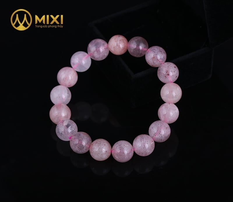 Vòng Tay Thạch Anh Dâu Tây Hồng 1A