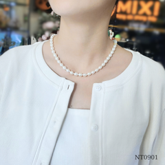 Vòng Cổ Ngọc Trai Trắng Bầu Dục 2A
