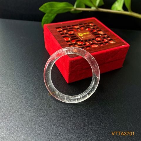 Vòng Tay Bản Liền Thạch Anh Trắng