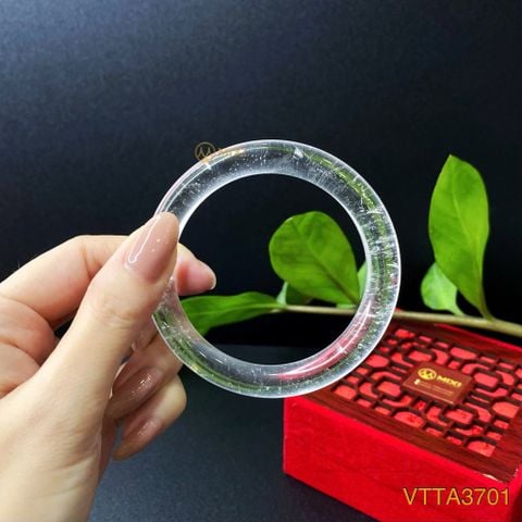 Vòng Tay Bản Liền Thạch Anh Trắng