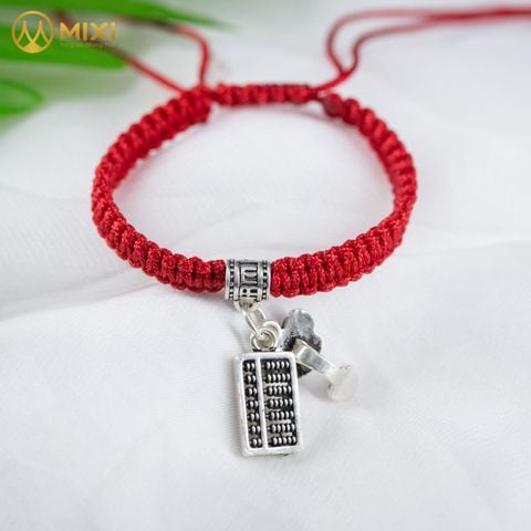 Vòng Tay Chỉ Đỏ Mix Charm Bạc Thái Treo Bảng Tính