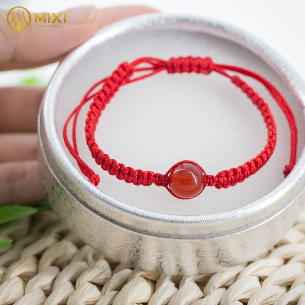 Vòng Tay Chỉ Đỏ Mix Hạt Đá Mã Não Đỏ